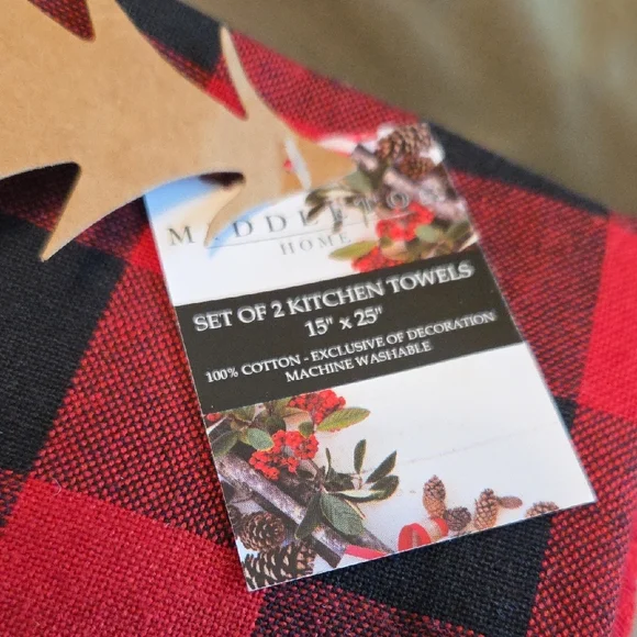 St. NICHOLAS Cream Ceramic Bowl & NWT set Of 2 Kitchen Towels - Picture 3 of 3